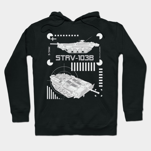 Main Battle Tank Strv-103B Hoodie by FAawRay